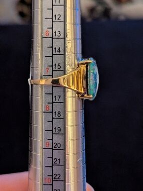 10k Gold Band Mosaic Gemstone Ring.